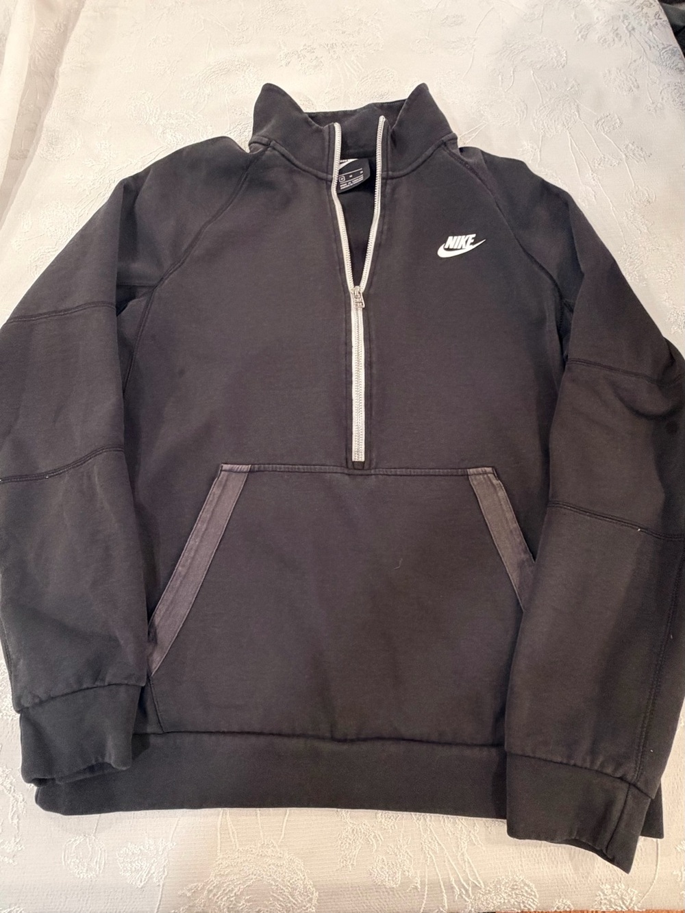Nike Black Half-Zip Pullover with White Logo